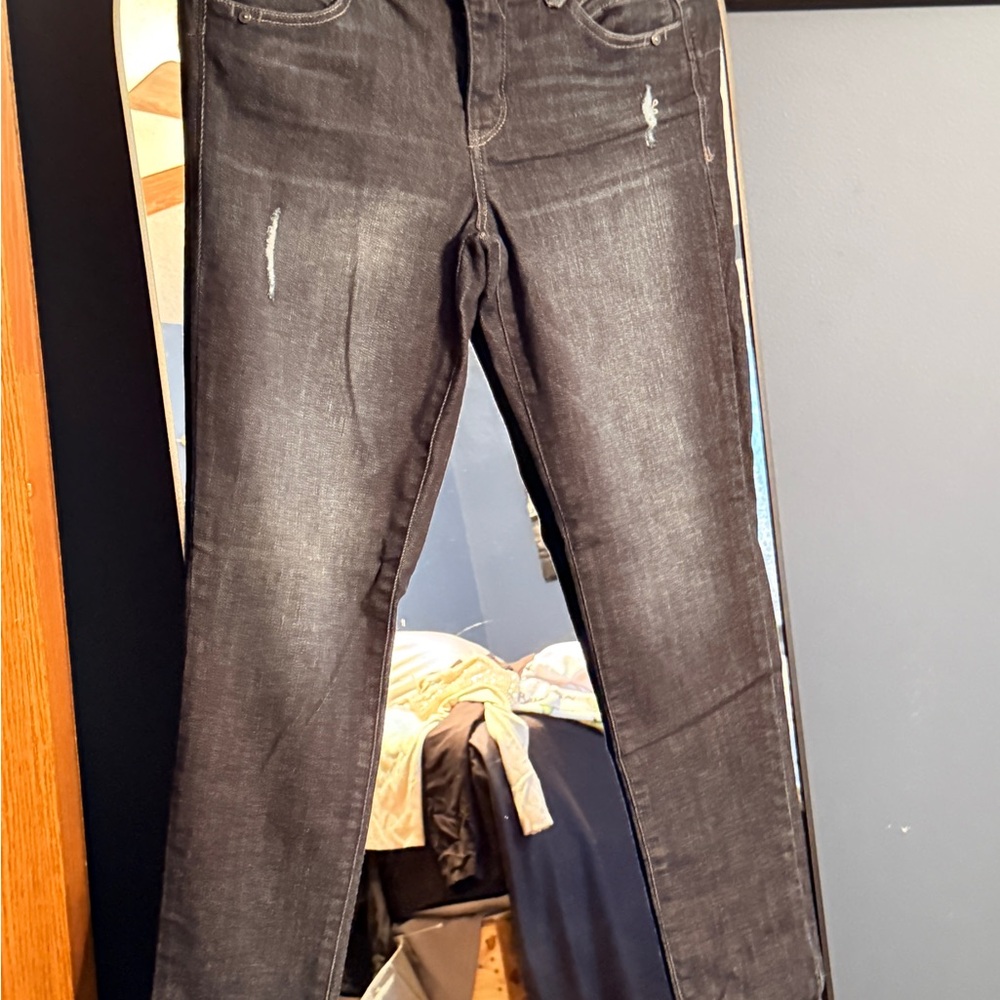 Democracy Black Distressed Skinny Jeans